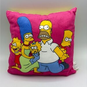 Pink Simpsons Family Throw Pillow